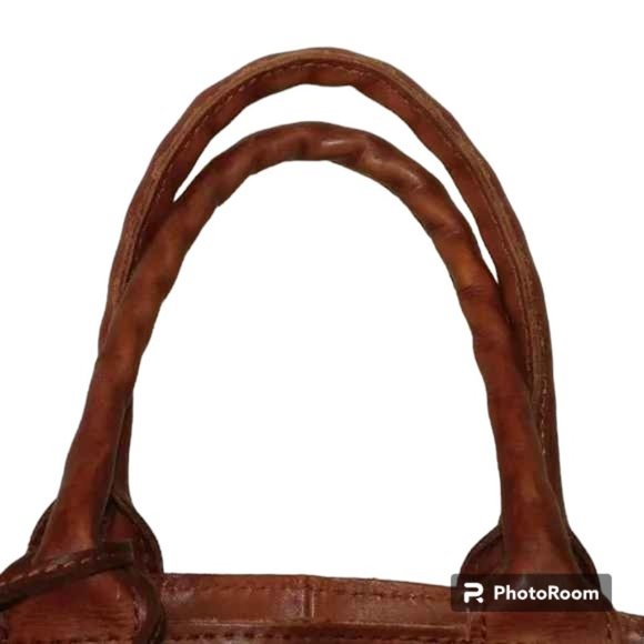 Patricia Nash Emiliano Med Rust Leather Tote Bag Woven With Tassels Purse - Picture 5 of 16